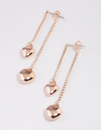 Rose Gold Dangling Heart Drop Earrings - link has visual effect only