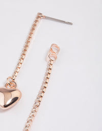Rose Gold Dangling Heart Drop Earrings - link has visual effect only