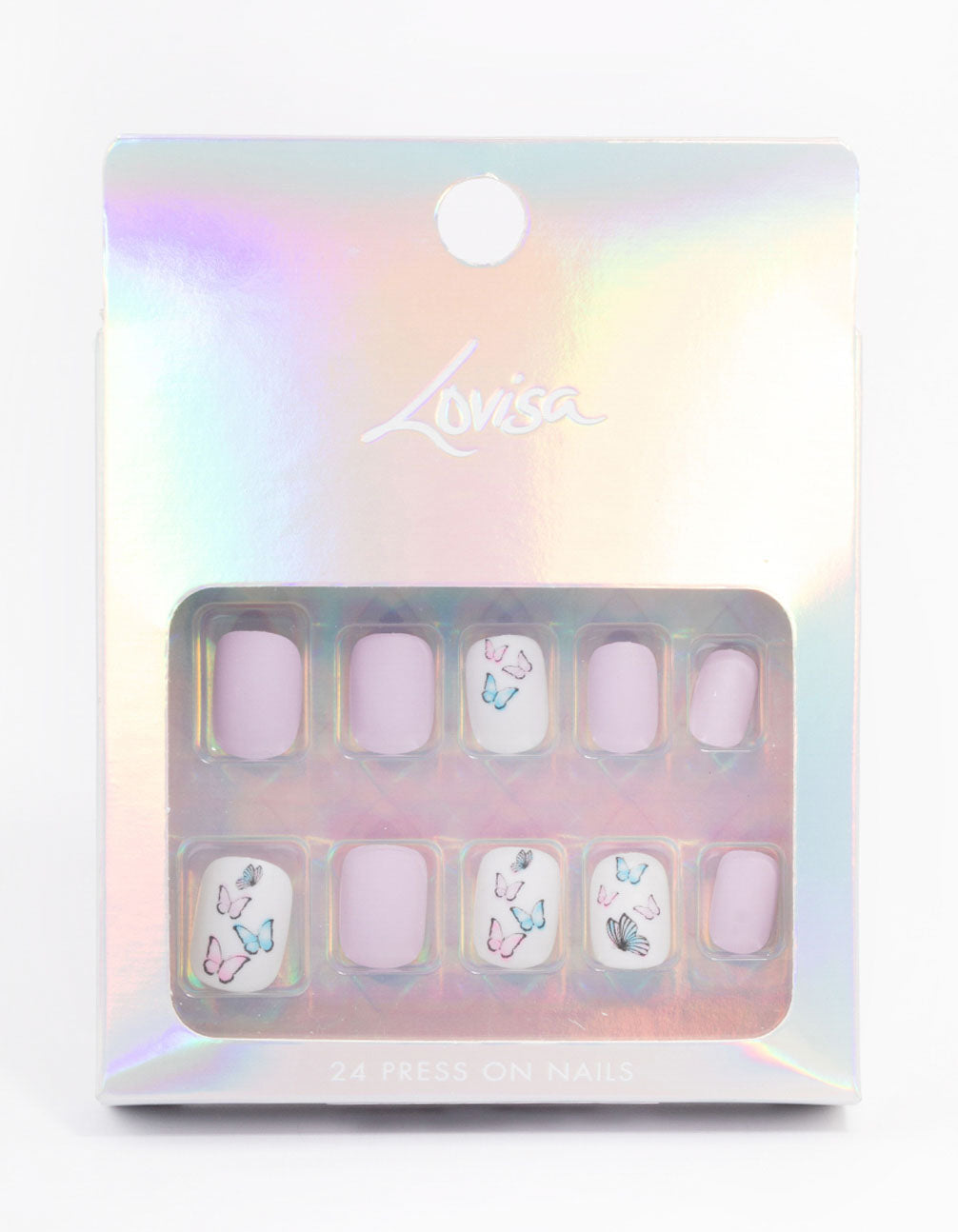 Tweens Lilac & Butterfly Press On Nails