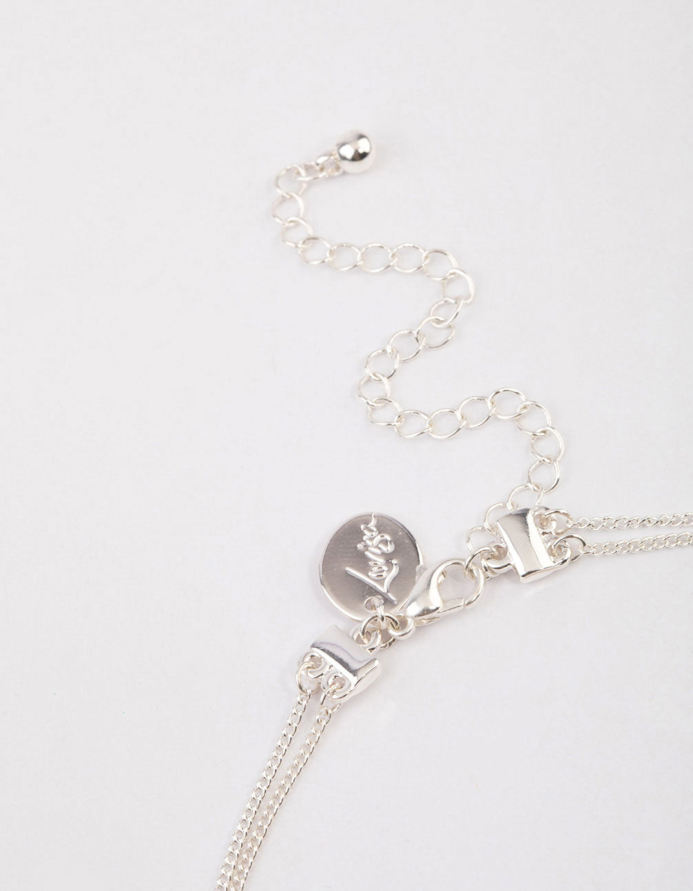 Silver Double Diamante Heart Necklace & Polishing Set