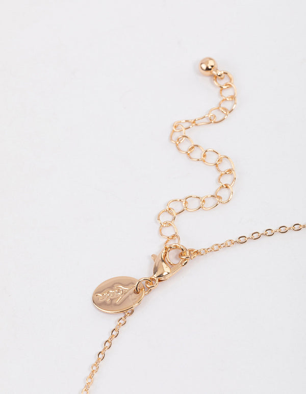 Gold Pearl Droplet Necklace & Polishing Set