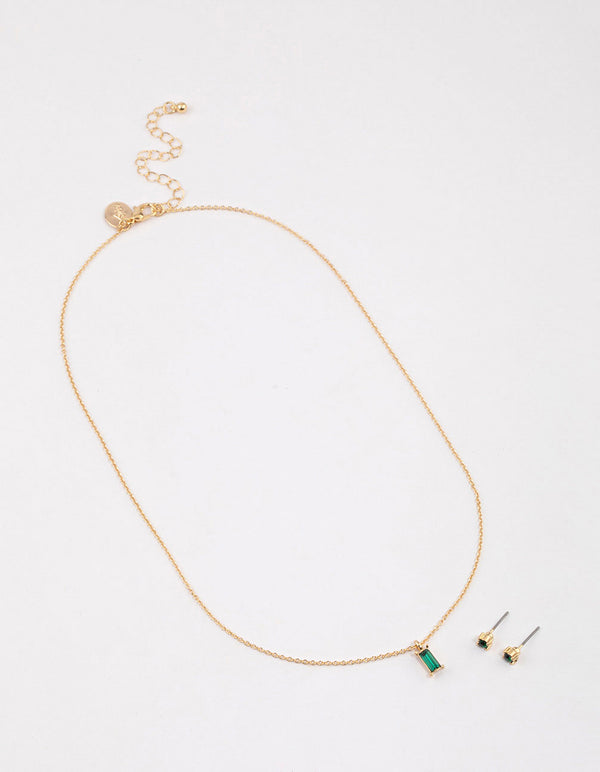 Gold Baguette Drop Jewellery & Polishing Set