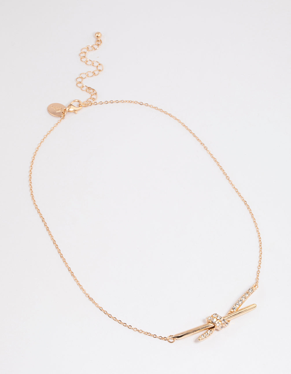 Gold Diamante Knotted Twisted Necklace