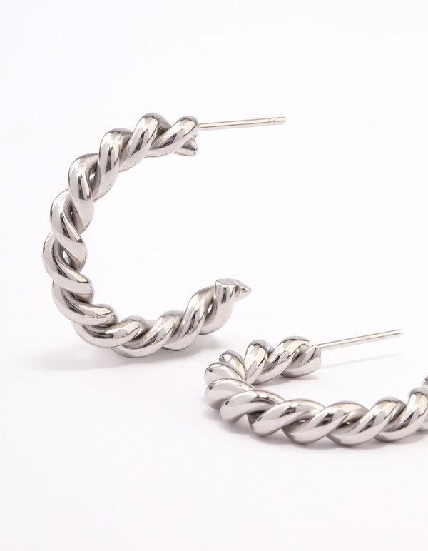 Surgical Steel Twisted Hoop Earrings
