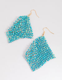 Blue Diamante Chainmail Drop Earrings - link has visual effect only