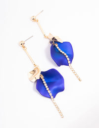 Blue Cup Chain & Petal Drop Earrings - link has visual effect only