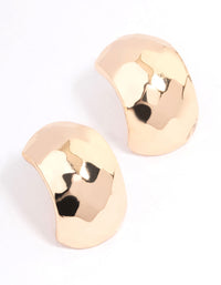 Gold Wide Diamante Facet Hoop Earrings - link has visual effect only