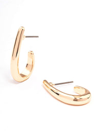 Gold Tall Drop Hoop Earrings - link has visual effect only