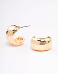 Gold Mini Chubby Huggie Earrings - link has visual effect only