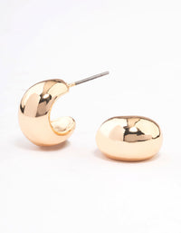 Gold Chubby Teardrop Huggie Earrings - link has visual effect only