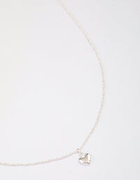 Sterling Silver Puffy Heart Pendant Necklace - link has visual effect only