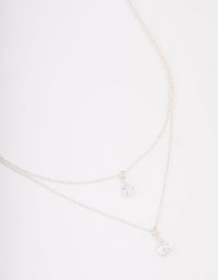 Silver Diamante Dainty Layered Necklace - link has visual effect only