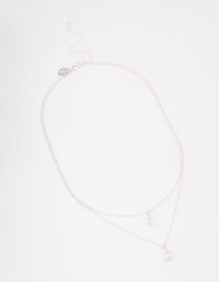 Silver Diamante Dainty Layered Necklace - link has visual effect only