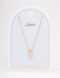 Gold Square Diamante Stone Short Necklace - link has visual effect only