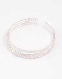 Silver Plated Cup Chain Wrist Cuff - link has visual effect only