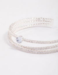 Silver Plated Cup Chain Wrist Cuff - link has visual effect only