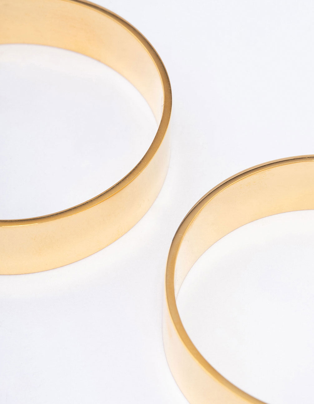 Waterproof Gold Plated Stainless Steel Large Smooth Hoop Earrings