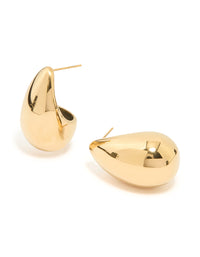 Waterproof Gold Plated Stainless Steel Large Teardrop Earrings - link has visual effect only