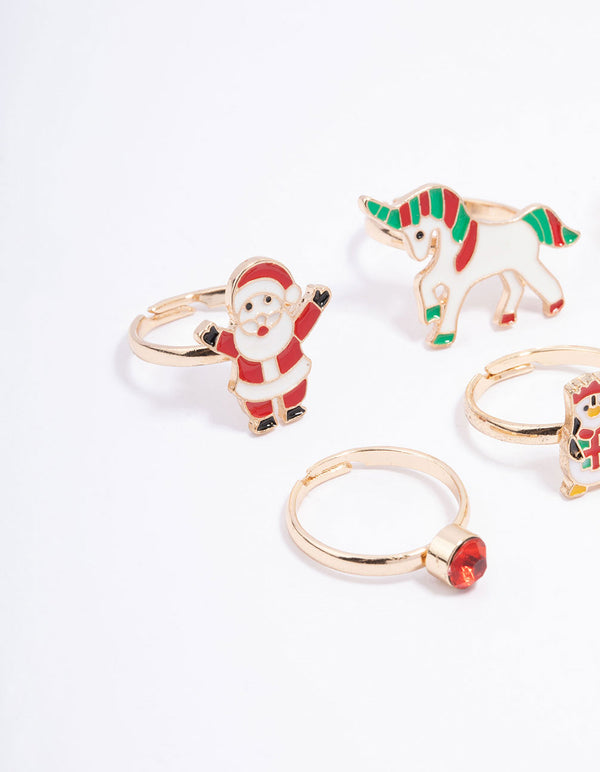 Kids Christmas Santa Ring 6-Pack
