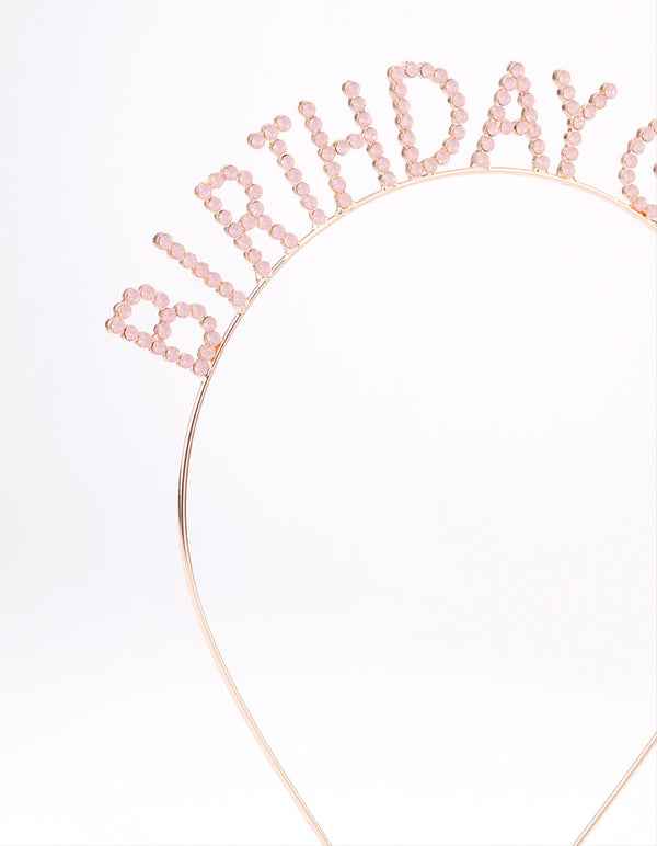 Kids Rose Gold Diamante Birthday Headband