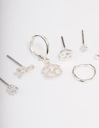 Silver Plated Cancer Earring Pack - link has visual effect only