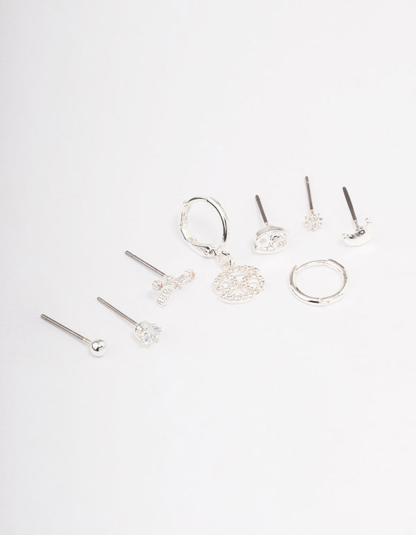 Silver Plated Cancer Earring Pack