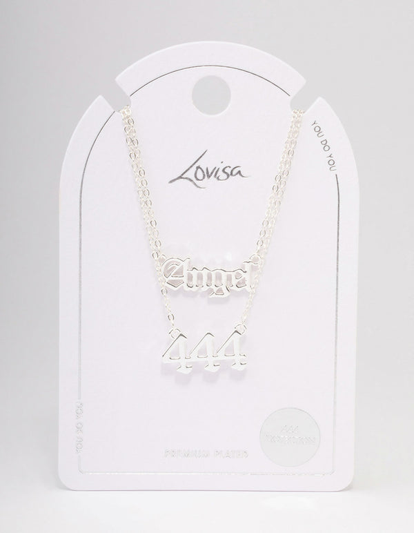 Silver Plated Angel Number '444' Necklace Pack