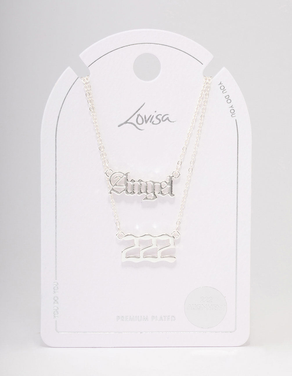 Silver Plated Angel Number '222' Necklace Pack