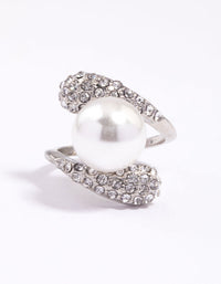 Silver Pave Statement Pearl Ring - link has visual effect only