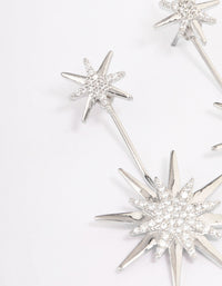 Silver Mixed Star Drop Earrings - link has visual effect only