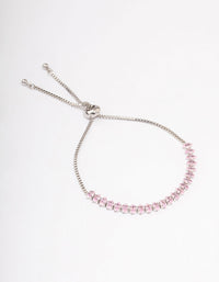 Silver Cubic Zirconia Mixed Marquise Toggle Bracelet - link has visual effect only