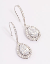 Silver Cubic Zirconia Teardrop Earrings - link has visual effect only
