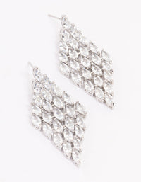 Silver Cubic Zirconia Teardrop Stone Drop Earrings - link has visual effect only