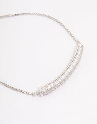 Silver Cubic Zirconia Multi Bar Bracelet - link has visual effect only