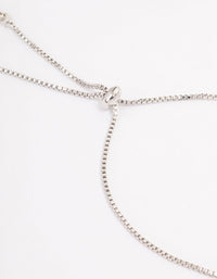 Silver Cubic Zirconia Multi Bar Bracelet - link has visual effect only