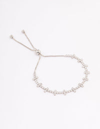 Silver Multi Square Cubic Zirconia Tennis Bracelet - link has visual effect only