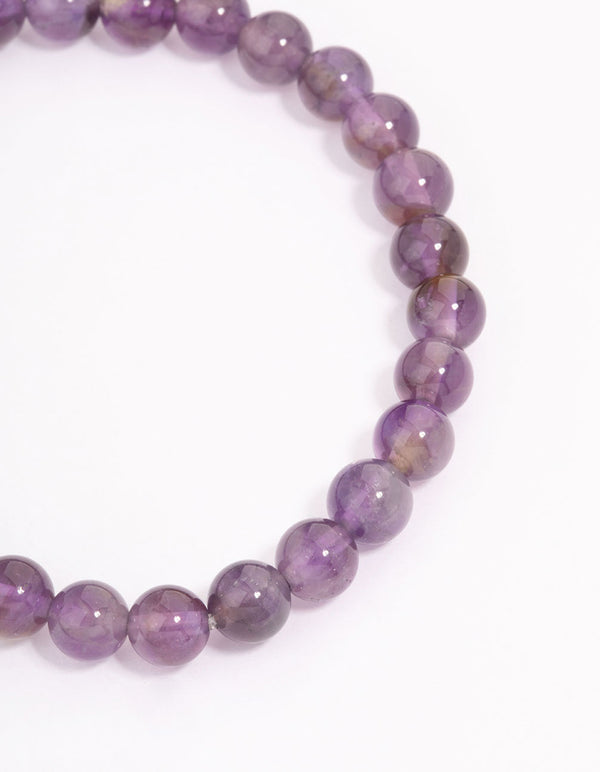 Amethyst Ball Beaded Bracelet