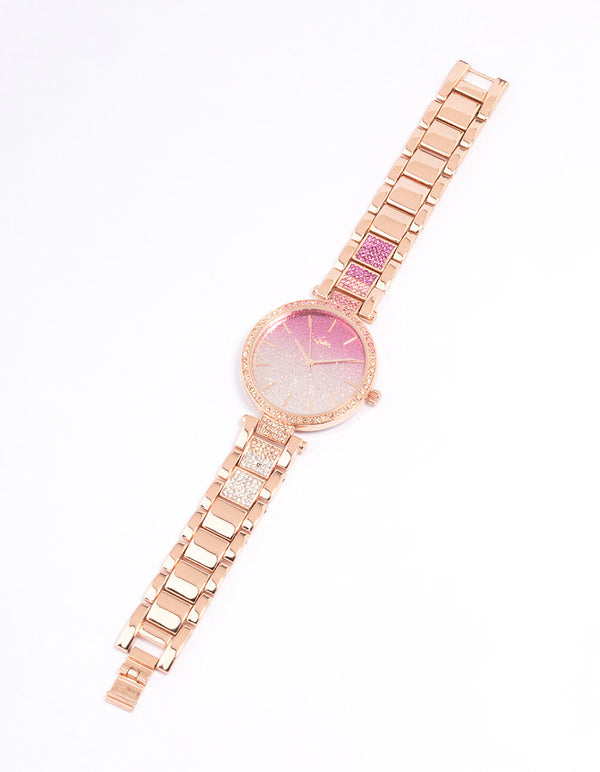 Rose Gold Ombre Sparkle Watch