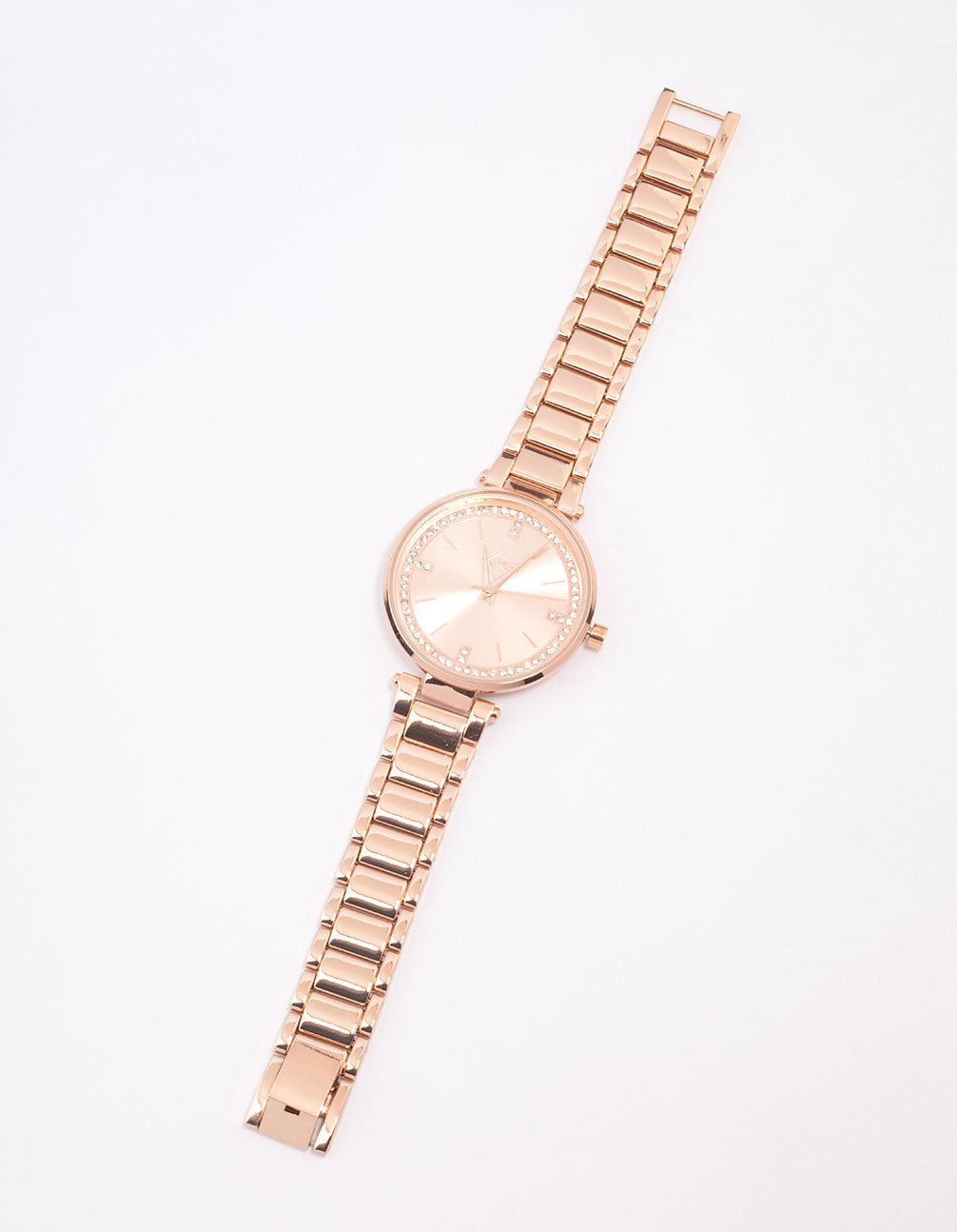 Rose Gold Crystal Dial Watch