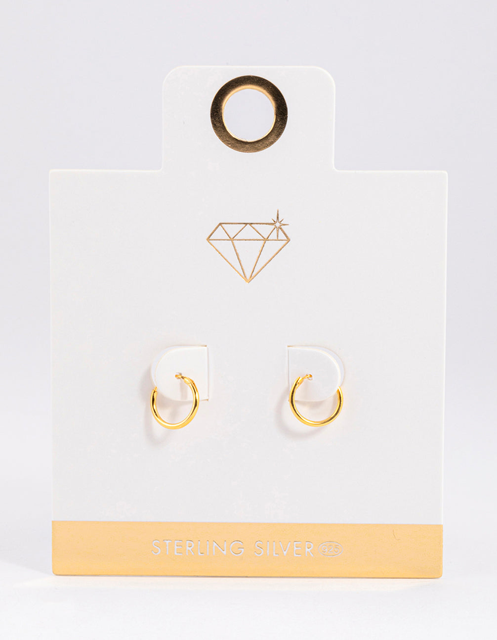 Gold Plated Sterling Silver Hoop Earrings 10mm