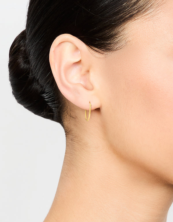 Gold Plated Sterling Silver Hoop Earrings 16mm