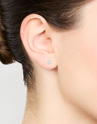 Sterling Silver Cubic Zirconia Crystal Stud Earrings - link has visual effect only