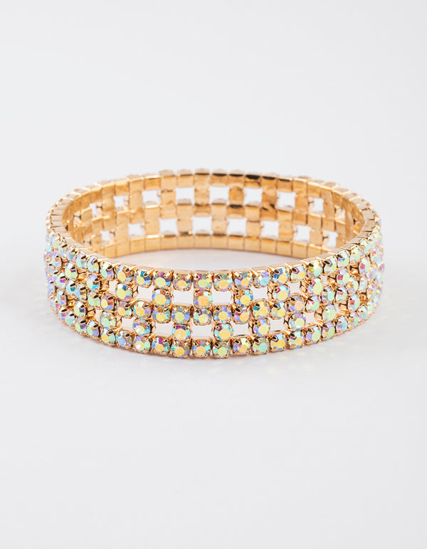 Gold Checkered Sparkle Bracelet