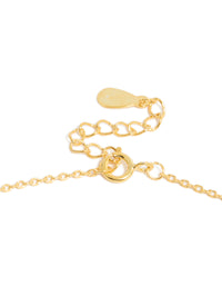 Gold Plated Sterling Silver Paved Link Hoop Necklace - link has visual effect only