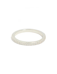 Sterling Silver Cubic Zirconia Pave Band Ring - link has visual effect only