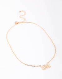 Gold Love Black Letter Pendant Necklace - link has visual effect only
