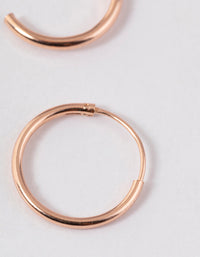 Rose Gold Plated Sterling Silver Hoop Earrings 10mm - link has visual effect only
