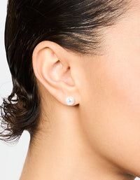 Sterling Silver Pearl Stud Earrings 10mm - link has visual effect only