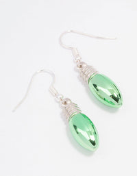 Silver Christmas Light Bulb Drop Earrings - link has visual effect only