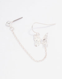 Silver Butterfly Chain Drop Earrings - link has visual effect only